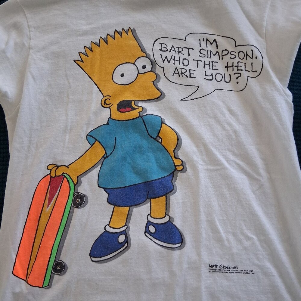 Vintage 1989 Bart Simpson T shirt Medium 38-40